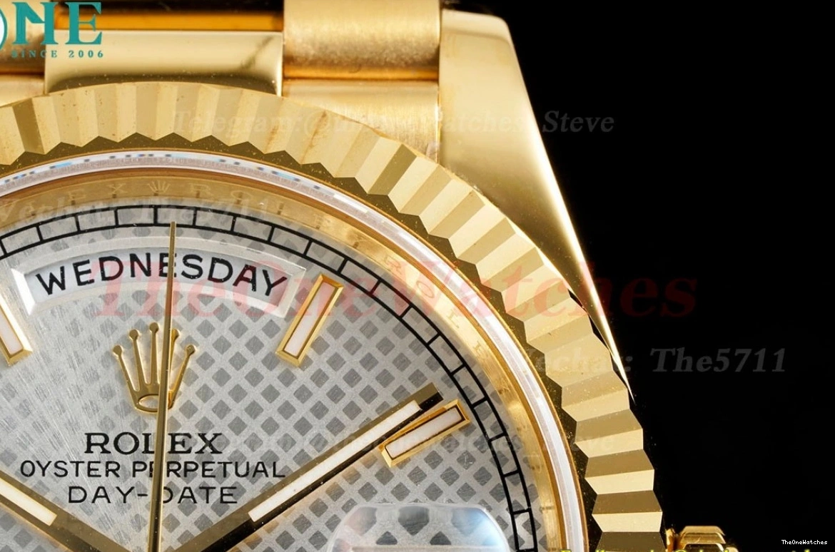 Textured DayDate Dial YG EWF YG 40mm A2836 Silver 0327